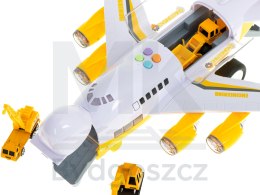 Transporter samolot + 6 aut pojazdy budowlane bok/przód