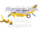 Transporter samolot + 6 aut pojazdy budowlane bok/przód