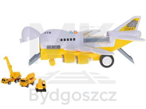 Transporter samolot + 6 aut pojazdy budowlane bok/przód Transporter samolot + 6 aut pojazdy budowlane bok/przód