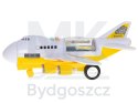 Transporter samolot + 6 aut pojazdy budowlane bok/przód
