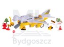 Transporter samolot + 6 aut pojazdy budowlane bok/przód