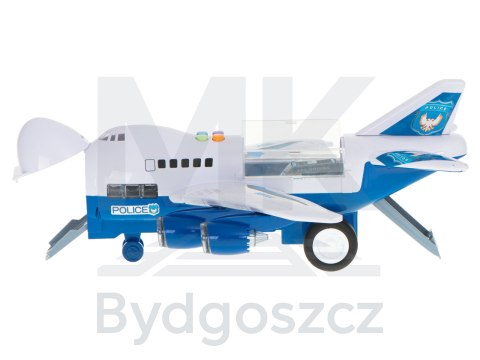 Transporter samolot + 6 aut policja bok/przód Transporter samolot + 6 aut policja bok/przód