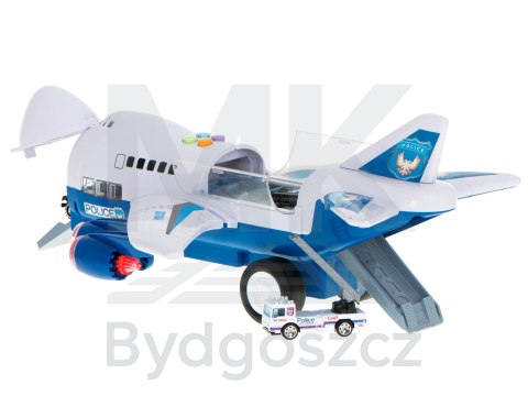 Transporter samolot + 6 aut policja bok/przód Transporter samolot + 6 aut policja bok/przód