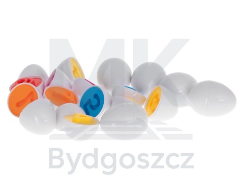 Układanka edukacyjna sorter dopasuj kształty cyferki jajka 12 sztuk Układanka edukacyjna sorter dopasuj kształty cyferki jajka 12 sztuk