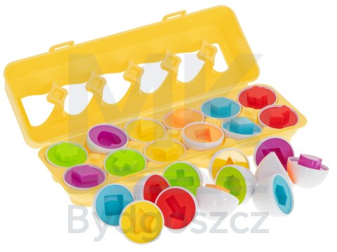 Układanka edukacyjna sorter dopasuj kształty jajka 12 sztuk Układanka edukacyjna sorter dopasuj kształty jajka 12 sztuk