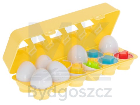 Układanka edukacyjna sorter dopasuj kształty jajka 12 sztuk Układanka edukacyjna sorter dopasuj kształty jajka 12 sztuk