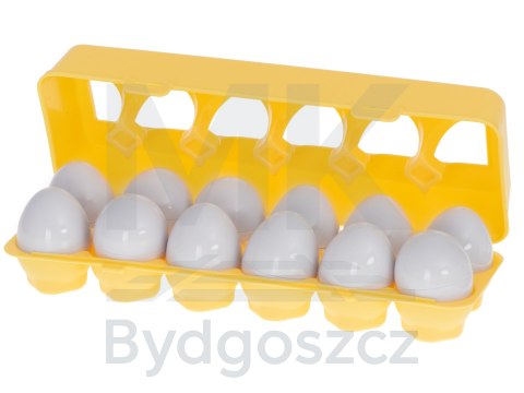 Układanka edukacyjna sorter dopasuj kształty jajka 12 sztuk Układanka edukacyjna sorter dopasuj kształty jajka 12 sztuk