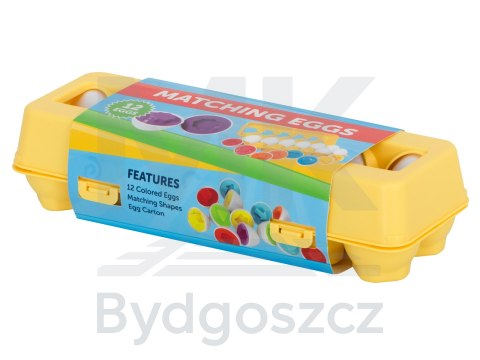 Układanka edukacyjna sorter dopasuj kształty jajka 12 sztuk Układanka edukacyjna sorter dopasuj kształty jajka 12 sztuk