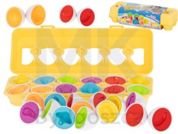 Układanka edukacyjna sorter dopasuj kształty owoce jajka 12 sztuk