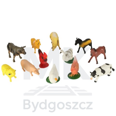 Zwierzęta figurki zwierzątka domowe gospodarcze farma inwentarz krowa koń 12szt Zwierzęta figurki zwierzątka domowe gospodarcze farma inwentarz krowa koń 12szt
