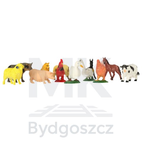 Zwierzęta figurki zwierzątka domowe gospodarcze farma inwentarz krowa koń 12szt Zwierzęta figurki zwierzątka domowe gospodarcze farma inwentarz krowa koń 12szt