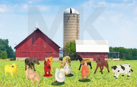 Zwierzęta figurki zwierzątka domowe gospodarcze farma inwentarz krowa koń 12szt Zwierzęta figurki zwierzątka domowe gospodarcze farma inwentarz krowa koń 12szt