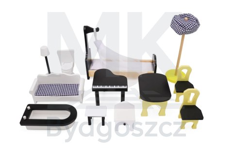 Domek dla lalek drewniany MDF mebelki 122cm XXL LED Domek dla lalek drewniany MDF mebelki 122cm XXL LED
