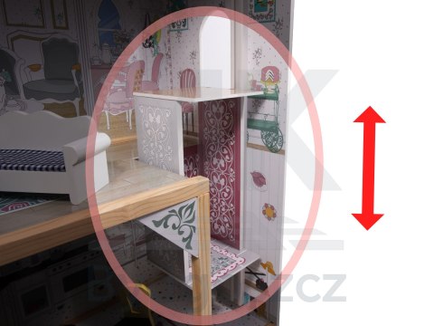 Domek dla lalek drewniany MDF mebelki 122cm XXL LED Domek dla lalek drewniany MDF mebelki 122cm XXL LED