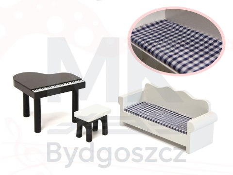 Domek dla lalek drewniany MDF mebelki 122cm XXL LED Domek dla lalek drewniany MDF mebelki 122cm XXL LED