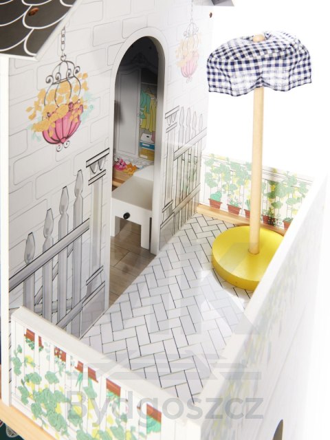 Domek dla lalek drewniany MDF mebelki 122cm XXL LED Domek dla lalek drewniany MDF mebelki 122cm XXL LED