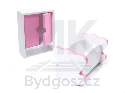 Domek dla lalek drewniany MDF mebelki 70cm różowy LED Domek dla lalek drewniany MDF mebelki 70cm różowy LED