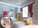 Domek dla lalek drewniany MDF mebelki 78cm czarny LED