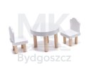 Domek dla lalek drewniany MDF mebelki 78cm czarny LED