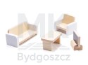 Domek dla lalek drewniany MDF mebelki 78cm czarny LED