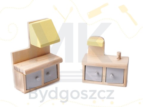 Domek dla lalek drewniany mebelki 70cm szary Domek dla lalek drewniany mebelki 70cm szary