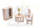 Domek dla lalek drewniany mebelki 70cm szary