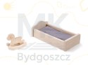 Domek dla lalek drewniany mebelki 70cm szary