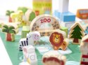 Klocki drewniane edukacyjne miasto puzzle 120el.