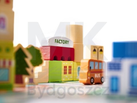 Klocki drewniane edukacyjne miasto puzzle 120el. Klocki drewniane edukacyjne miasto puzzle 120el.
