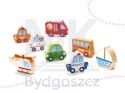 Klocki drewniane edukacyjne miasto puzzle 120el.