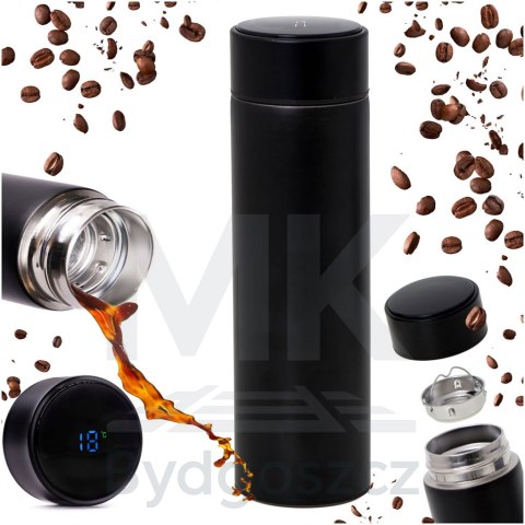 Kubek bidon termiczny termos smart LED 500ml czarny