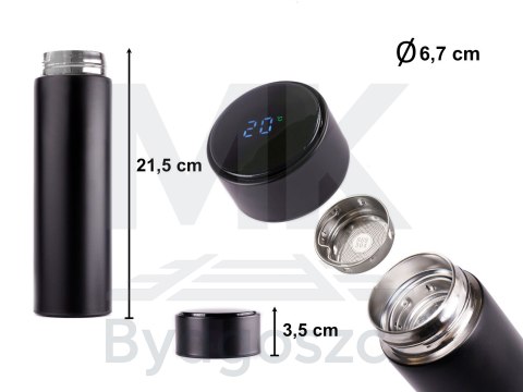Kubek bidon termiczny termos smart LED 500ml czarny Kubek bidon termiczny termos smart LED 500ml czarny
