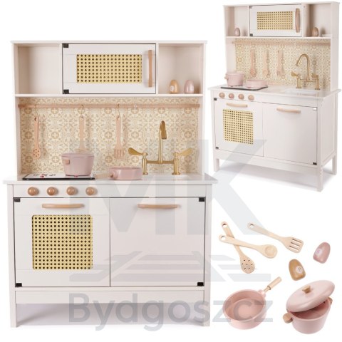 Kuchnia dla dzieci drewniana MDF retro z akcesoriami BOHO 100cm