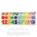 Liczydło drewniane sorter cyfry montessori 3w1 13x36cm
