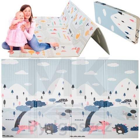 Mata edukacyjna piankowa dwustronna składana ulica las 177 x 158 cm