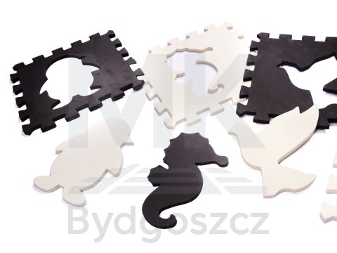 Mata edukacyjna piankowa puzzle 114 x 114 x 1 cm czarna 25 elementów Mata edukacyjna piankowa puzzle 114 x 114 x 1 cm czarna 25 elementów