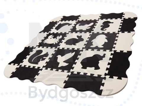 Mata edukacyjna piankowa puzzle 114 x 114 x 1 cm czarna 25 elementów Mata edukacyjna piankowa puzzle 114 x 114 x 1 cm czarna 25 elementów
