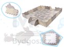 Mata edukacyjna piankowa puzzle szara ecru 36 elementów 150x150cm