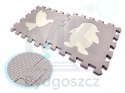 Mata edukacyjna piankowa puzzle szara ecru 36 elementów 150x150cm