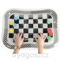 Mata wodna sensoryczna dmuchana dla niemowląt kontrastowa czarno-biała szachownica XXL 65x50 cm