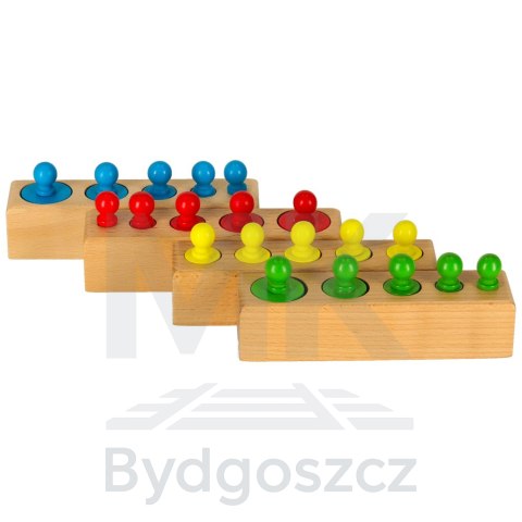 Odważniki cylindry drewniane gra układanka montessori kolorowe Odważniki cylindry drewniane gra układanka montessori kolorowe