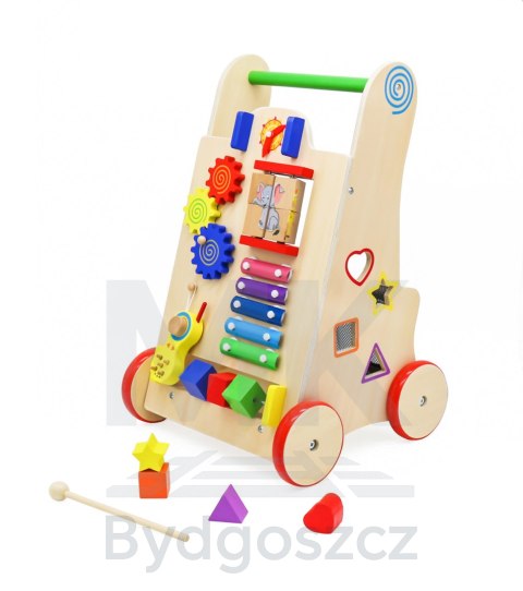 Pchacz chodzik drewniany kostka edukacyjna 6w1 Pchacz chodzik drewniany kostka edukacyjna 6w1
