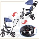Rowerek trójkołowy Trike Fix Lite rower spacerówka 3w1 obracany 360 wolne koło granatowy