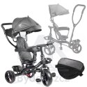 Rowerek trójkołowy Trike Fix Lite rower spacerówka 3w1 obracany 360 wolne koło szary