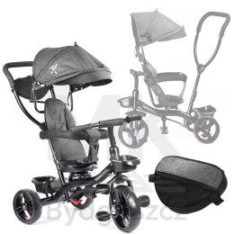 Rowerek trójkołowy Trike Fix Lite rower spacerówka 3w1 obracany 360 wolne koło szary