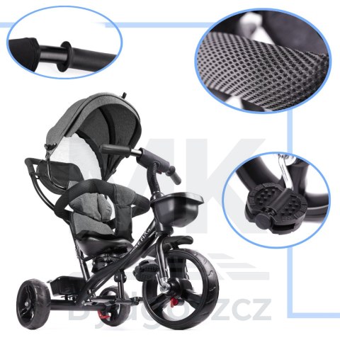 Rowerek trójkołowy Trike Fix Lite rower spacerówka 3w1 obracany 360 wolne koło szary Rowerek trójkołowy Trike Fix Lite rower spacerówka 3w1 obracany 360 wolne koło szary