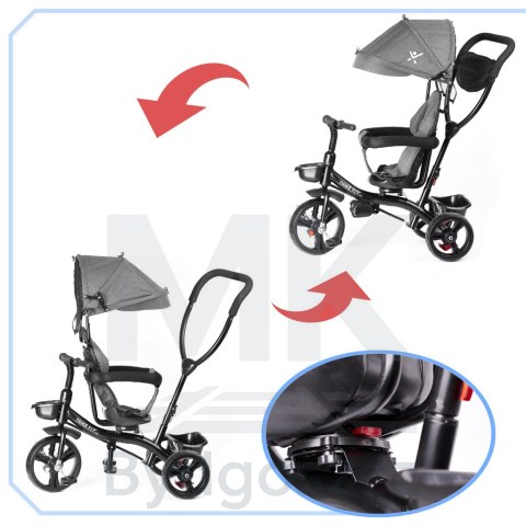 Rowerek trójkołowy Trike Fix Lite rower spacerówka 3w1 obracany 360 wolne koło szary Rowerek trójkołowy Trike Fix Lite rower spacerówka 3w1 obracany 360 wolne koło szary