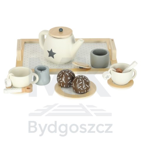 Serwis kawowy drewniany naczynia dla dzieci zestaw kuchenny do herbaty taca filiżanki Serwis kawowy drewniany naczynia dla dzieci zestaw kuchenny do herbaty taca filiżanki