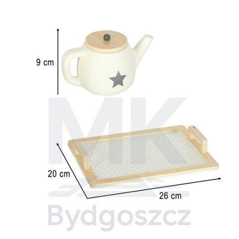 Serwis kawowy drewniany naczynia dla dzieci zestaw kuchenny do herbaty taca filiżanki Serwis kawowy drewniany naczynia dla dzieci zestaw kuchenny do herbaty taca filiżanki