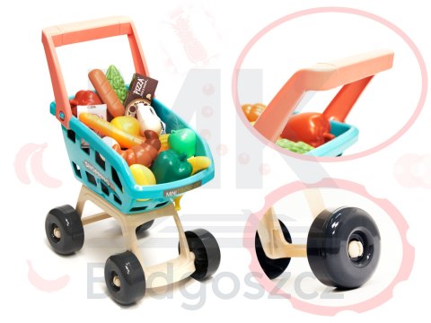 Sklep dla dzieci supermarket stragan wózek na zakupy akcesoria miętowy Sklep dla dzieci supermarket stragan wózek na zakupy akcesoria miętowy